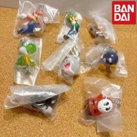Bandai Super Mario Character Keychain Mini Pendant Charm Luigi Yoshi Toad Boo Bullet Bill Gashapon Bag Hanging Ornament