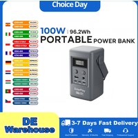 Solarplay Q100 25000mAh Przenośna Stacja Zasilania 96,2Wh Bateria Li-Ion 100W Przenośny Bank Energii z Wyjściem USB, do Kempingu, Domu, Kampera, Ładowania Telefonów Komórkowych i Komputerów, Jazdy na