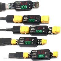 USB XT30 XT60 DC 20A Voltage Current Meter Bidirectional Drone RC Battery Charger Charging Discharging Tester LED Volt Ammeter