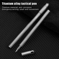 Portable Mini Titanium Ballpoint Pen EDC Keychain Pocket Writing Tool Outdoor Camping Hiking Survival Emergency Gadget
