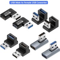 USB 3.0 90 Degree Male to Female Right Angle Extension Adapter 10Gbps Data Transfer Converter for Laptop PC Elbow Connector Plug