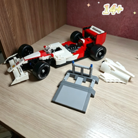 693pcs Racing Car Model MP4/4 Building Blocks With Display Stand Sticker Mechanical Group Bricks Birthday Gifts Fun To Build
