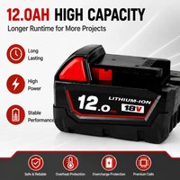 Milwaukee M18 18V 12,0Ah 12000mAh Lithium-Ionen-Akku M18B5-XC für Milwaukee 18V-Werkzeuge, 12,0Ah Ersatzakku 18650, Handbohrmaschine, Schlagschrauber, Säbelsäge, Winkelschleifer M18B2,