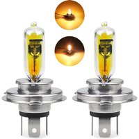 2pcs H4 60/55W Halogen Lights H4 12V 55W Golden Yellow Halogen Headlight Hi Lo Beam Fog Lights H4 P43T Light Bulbs Car Accessory