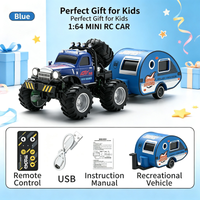 Mini voiture télécommandée 1:64, voiture télécommandée en alliage haute vitesse 2,4 GHz, camion tout-terrain, double mode, jouet pour enfants, cadeau