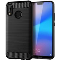 Shockproof Silicone Case for Huawei P20 Lite Brushed Carbon Fiber Phone Case for p20lite Huawei Soft Back Cover