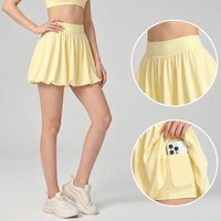 Women‘s High Waist Tennis Skirt with Shorts Anti-Exposure Quick Dry Athletic Skort Pleated Flared Skirt Yoga Golf Running