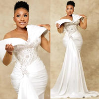 Customized 2026 New Luxurious White Mermaid Pleated Women's Wedding Dress Sexy 3D Bead Beach Dance Bridal Gown Vestido De Novia