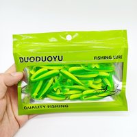 DUODUOYU 50PCS 35mm/0.35g 40mm/0.45g Micro T-tail Soft Fishing Lures Small Artificial Bait Jig Wobblers Bass Pike Fishing Tackle