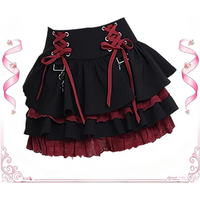 Y2K Culture Large Size Skirt with Bowknot Ruffle Design for Teenage Girls Cake Skirt High Waist Polyester Fiber Baking Skirt