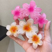 3Pcs Hair Flower Clip Clips Plumeria Beach Flowers Claw Barrettes Accessories Barrette Kids Colorful Women Piece