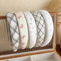 2026 Spring Bow Striped Plaid Headbands Womens Retro Versatile Hair Bands Girl Sweet Hair Hoop Female Fashion Hair Accessories