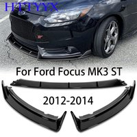 Pasuje do Ford Focus MK3 ST 2012 2013 2014 3szt Gloss Black Samochodowy przedni zderzak Splitter Lip Diffuser Body Kit Spoiler Guard