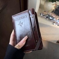 Passport Holder and Wallet in One, Anti-Theft, Anti-Degaussing, Multi-Functional Document and Card Storage Bag, Travel Ticket Holder, Portable Business and Travel Document Organizer, Essential