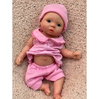 8styles/26cm Open and Close Eyes Cute Soft Full Body Solid Silicone Girl 3D Painted Skin Lifelike Real Corpo De Silicone Doll