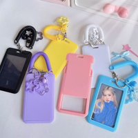 1/2pcs Colorful star-shaped retractable plastic ID card holder with keychain Cute and practical suitable for bus cards campus ID