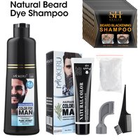 Natural Black Beard Dye Shampoo For Men Cover White Grey Hair Long Lasting Permanent Beard Dye Shampoo Hair Color Cream 3 Types
