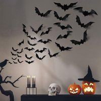 Halloween Scary Bat Decorations 3D Black PVC Bat Halloween Party DIY Decor Wall Sticker Bar Room Halloween Party Decor Props