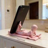 ElegantLadyFigurinePhoneStandHomeOfficeDecor,DeskOrnament Art SculptureUniversal Mobile HolderIdeal RomanticValentine’s Day Gift