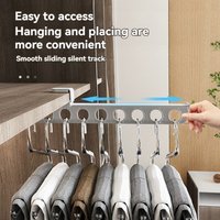 No Punch Clothes Hanger Trouser Rack Pull Out Rail Trouser Rack Wardrobe Storage Save Space Jeans Rack Telescopic Closet Bracket