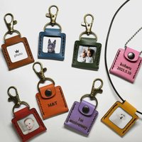 Mini Pu Leather Photo Album Delicate Zinc Alloy Clasp Keychain Portable Photo Holder Quality Photo Album Keychain For Mother'S