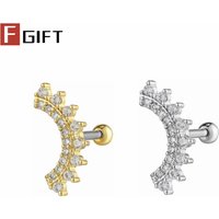 1Pc 16G Titanium Screw Back Stud Earrings for Women Men Fashion Cubic Zerconia Cartilage Conch Helix Ear Plus Piercing Jewelry