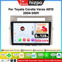 Hizpo 9'' 6115 Autoradio für Toyota Corolla Verso 2004-2010 Kabelloses Carplay Android Auto 4G Auto-Multimedia-Player DSP Autoradio