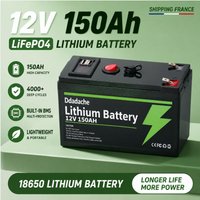 EU-Lagerbestand: 12V 150Ah LiFePO4 Lithium-Batterie mit USB-Anschluss, Solar-Ladebatterie für Marine-Fischfinder, Camping und netzunabhängige Anwendungen