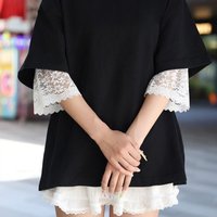 Fashion Soft Lace Sleeves Elastic Wrist Solid Color Decorative Cuffs Breathable Mesh Bell Sleeves for Casual Outfits