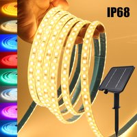 IP68 Waterproof Solar Powered LED Strip 24V White/Red/Ice Blue/Pink/Green/Yellow Flexible Ribbon Rope Outdoor Garden Decor Light