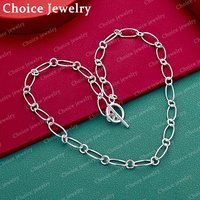 925 Sterling Silver Loop Chain Necklace For Women and Men Fashion Jewelry Simple Classic Basic Party Accessories