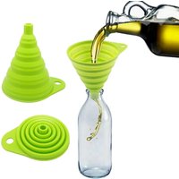1/2pcs mini Foldable Funnel Silicone Collapsible Portable Funnels for Fuel Hopper Beer Oil Kitchen Accessories Tools Items