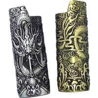 Metal Lighter Case Cover Holder Vintage Floral Stamped for BIC Full Size Lighter J6