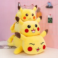 Pokemon Large size Plush Toys Pikachu Anime Plush Animal Pillow Pikachu Crouching Soft Stuffed Doll Boy and Girl Holiday Gifts
