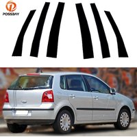 Black Window Door Column B C Pillar Post Cover Trim for Volkswagen Polo Mk4 (9N) 5-Door Hatchback 2002-2010 Styling Stickers