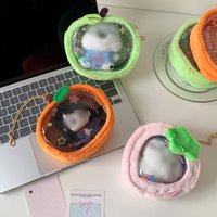 Cute Cartoon Plush Orange Strawberry Doll Storage Bag For Women Accessories Decor Pendant Figure Display Bag Girl Birthday Gifts