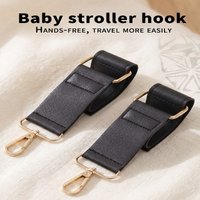 Stroller Hooks Premium PU Leather Double Clips for Baby Stroller,Secure Universal Pram Bag Holder, Stroller Accessories for Mom