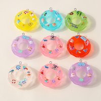 Leslie 5pcs Resin Summer Beach Swimming Ring Earring Charms Diy Findings Keychain Necklace Pendant Jewelry Making Accessories