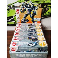 Enlightenment Building Blocks Transformable Police Robot Toy for Boys Six-In-One Combination Puzzle Educational Toy
