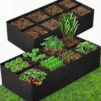 Raised Garden Bed Black Grow Bag for Vegetable Flower Planter Reusable Breathable Felt Bag for Indoor Balcony Outdoor