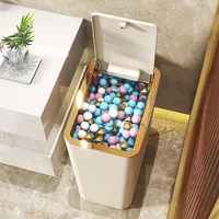 10L Odor Proof Trash Can with One-Touch Modern Design Durable Plastic Bathroom Kitchen Bin Space Saving Leakproof 1