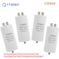 CBB60 Capacitor 4 Pin AC 450V Dual Insert Motor Run Capacitors 4UF-60UF with Screws for Washing Machine Air Compressor 12uf 16uf