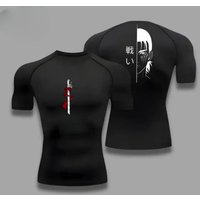 Men Compression Shirt Attack on Titan Eren Yeager Graphic Sports Quick Drying Gym T-shirt Fitness Sweatshirt Elastic Top T-shirt