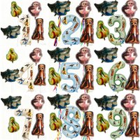 Italian Brainrot Design! 32In Number Balloon (0-9) with Stickers & 4 Characters.For Birthday, Anniversary, Christmas Party Decor