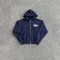 Fashionable Autumnal Unisex Zippered Hoodie And Pants Set with Foamed Print Casual Sportswear for Young Men And Women