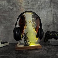 Lord of the Rings Headphone Stand and Night Light Dark Lord of the Rings Epoxy Resin Lamp Anime LampLOT.RArtistic game decoratio