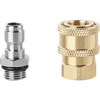 1/4" Quick Connect Adapter Kit for High Pressure Washer, Water Gun Nozzle & Foam Cannon Conversion Quick Plug Accessories