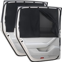 2pcs Dual-Layer Car Side Window Sunshade Curtain, Privacy Blackout & Breathable Mesh Sun Shade, Universal Fit for SUV Van MPV
