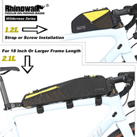 Rhinowalk Bike Front Top Tube Bag Water-Resistant 1.2L/2.1L Bike Luggage For Gravel Bikepacking Cycling Larger Frame