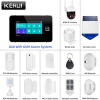 KERUI Tuya Alarm Panel DIY Your Alarm Kit Home Security Alarm System WIFI GSM Temperature and Humidity Motion Sensors G60B Model
